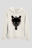 Kurt Beyaz Unisex Kapşonlu Sweatshirt