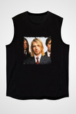 Kurt Cobain Baskılı Unisex Siyah Kolsuz Tişört