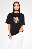 Kurt Cobain Baskılı Unisex Siyah Oversize Tişört