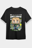 Kurt Cobain Baskılı Unisex Siyah Tişört