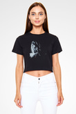 Kurt Cobain Siyah  Crop Top Tişört