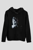 Kurt Cobain Siyah Unisex Kapüşonlu Sweatshirt