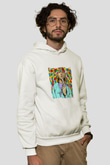 Kurt Cobain Unisex Baskılı Beyaz Kapüşonlu Sweatshirt
