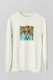 Kurt Cobain Unisex Baskılı Beyaz Sweatshirt