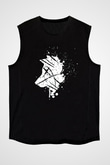 Kurt Siyah Unisex Kolsuz Tişört