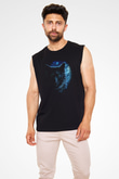 Kurt Siyah Unisex Kolsuz Tişört
