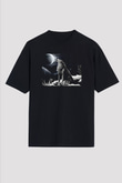 Kurt Siyah Unisex Oversize Tişört T-Shirt