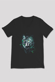 Kurt Siyah Unisex V Yaka Tişört T-Shirt