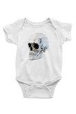 Kuru Kafa Skull BaskılıBeyaz  Bebek Body - Zıbın