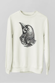 Kurukafa Baskılı Unisex Beyaz  Sweatshirt
