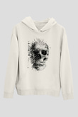 Kurukafa Beyaz Tshirt Unisex Hoodie