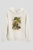 Kuş Beyaz Unisex Hoodie