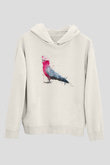 Kuş Beyaz Unisex Kapüşonlu Sweatshirt