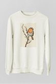 Kuş Beyaz Unisex Sweatshirt