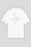 Kuş Beyaz Unisex Tişört T-Shirt - TişörtFabrikası