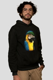 Kuş Siyah Unisex Hoodie