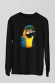 Kuş Siyah Unisex Sweatshirt