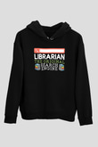 Kütüphaneci Siyah Unisex Kapüşonlu Sweatshirt