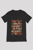Kütüphaneci Siyah Unisex V Yaka Tişört T-Shirt