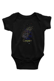 Kuyruklu Yıldız Baskılı Unisex  Siyah Bebek Body - Zıbın