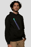 Kuyruklu yıldız Siyah Unisex Hoodie
