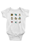 Kuyumcu Baskılı Beyaz Unisex Bebek Body - Zıbın