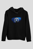 Kuzey Mariana Adaları - Northern Mariana Islands Bayrağı Baskılı Unisex Siyah Kapüşonlu Sweatshirt
