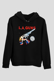 L.A. Guns Siyah Unisex Kapüşonlu Sweatshirt