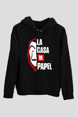 La casa de papel Siyah Unisex Hoodie