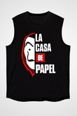 La casa de papel Siyah Unisex Kolsuz Tişört