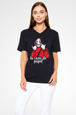 La casa de papel Siyah Unisex V Yaka Tişört T-Shirt