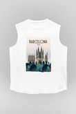 La Sagrada Familia Beyaz Unisex Kolsuz Tişört