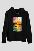 La Sagrada Familia Siyah Unisex Hoodie