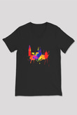 La Sagrada Familia Siyah Unisex V Yaka Tişört