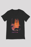 La Sagrada Familia Siyah Unisex V Yaka Tişört