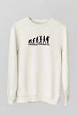 Laborant Evrimi Baskılı Unisex Ekru Sweatshirt