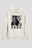 Lady Gaga Beyaz Unisex Kapşonlu Sweatshirt