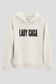 Lady Gaga Beyaz Unisex Kapşonlu Sweatshirt