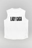 Lady Gaga Beyaz Unisex Kolsuz Tişört
