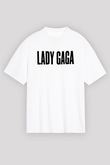 Lady Gaga Beyaz Unisex Oversize Tişört T-Shirt