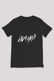 Lady Gaga Siyah Unisex V Yaka Tişört T-Shirt