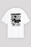 Lagwagon Baskılı Beyaz Unisex Oversize Tişört - Tshirt