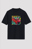Laidback Luke Baskılı Unisex Oversize Siyah Tişört