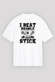 Lakros Baskılı Unisex Beyaz Oversize Tişört - Tshirt