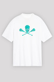 Lakros Baskılı Unisex Beyaz Oversize Tişört - Tshirt
