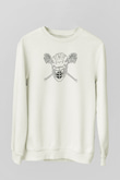 Lakros Baskılı Unisex Ekru Sweatshirt