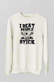 Lakros Baskılı Unisex Ekru Sweatshirt