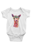 Lama Baskılı Beyaz Unisex Bebek Body - Zıbın