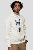 Lama Beyaz Unisex Kapşonlu Sweatshirt