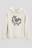 Lama Beyaz Unisex Kapşonlu Sweatshirt